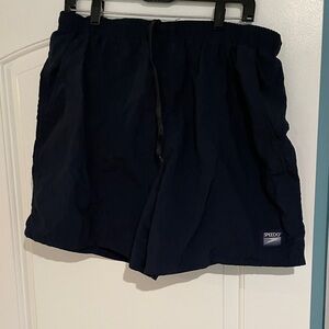 Speedo Men's Dark Navy Athletic Swim Shorts Size: L
